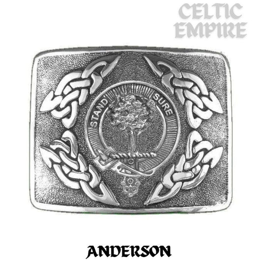 Anderson Family Clan Crest Interlace Kilt Belt Buckle