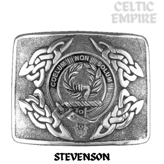 Stevenson Family Clan Crest Interlace Kilt Belt Buckle