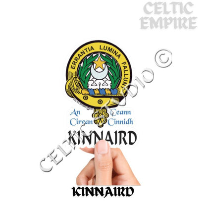 Kinnaird Family Clan Crest Decal | Custom Scottish Heritage Car & Laptop Stickers