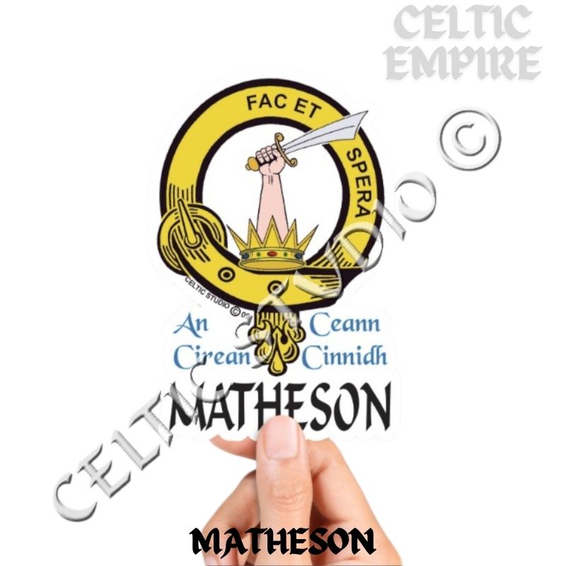 Matheson Family Clan Crest Decal | Custom Scottish Heritage Car & Laptop Stickers