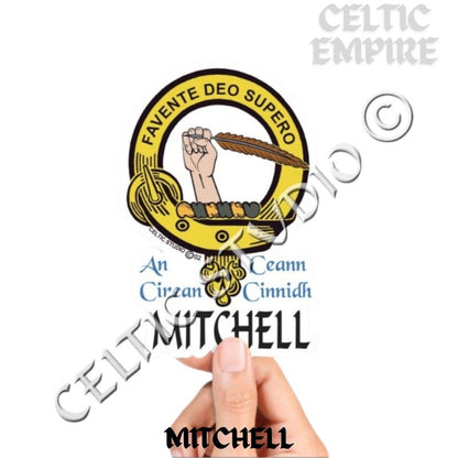 Mitchell Family Clan Crest Decal | Custom Scottish Heritage Car & Laptop Stickers