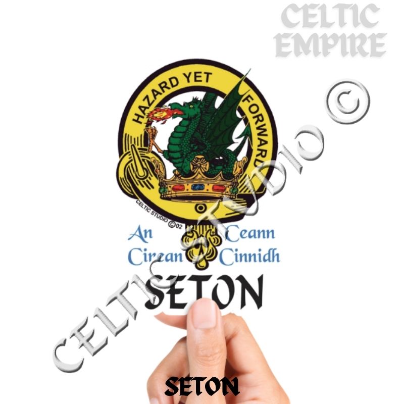 Seton Family Clan Crest Decal | Custom Scottish Heritage Car & Laptop Stickers