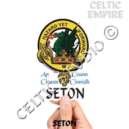 Seton Family Clan Crest Decal | Custom Scottish Heritage Car & Laptop Stickers
