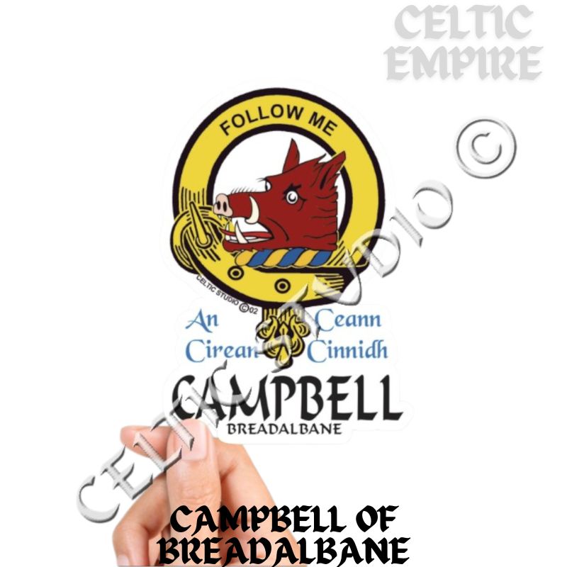 Campbell (Breadalbane) Family Clan Crest Decal | Custom Scottish Heritage Car & Laptop Stickers