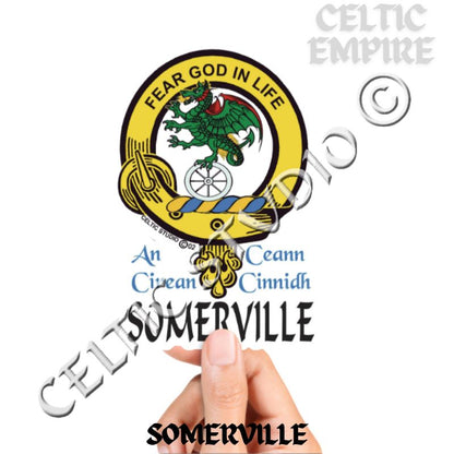 Somerville Family Clan Crest Decal | Custom Scottish Heritage Car & Laptop Stickers
