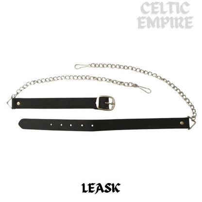 Leask Scottish Family Clan Badge Sporran, Leather