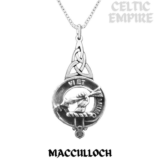 MacCulloch Family Clan Crest Interlace Drop Pendant