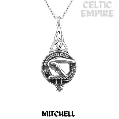 Mitchell Family Clan Crest Interlace Drop Pendant