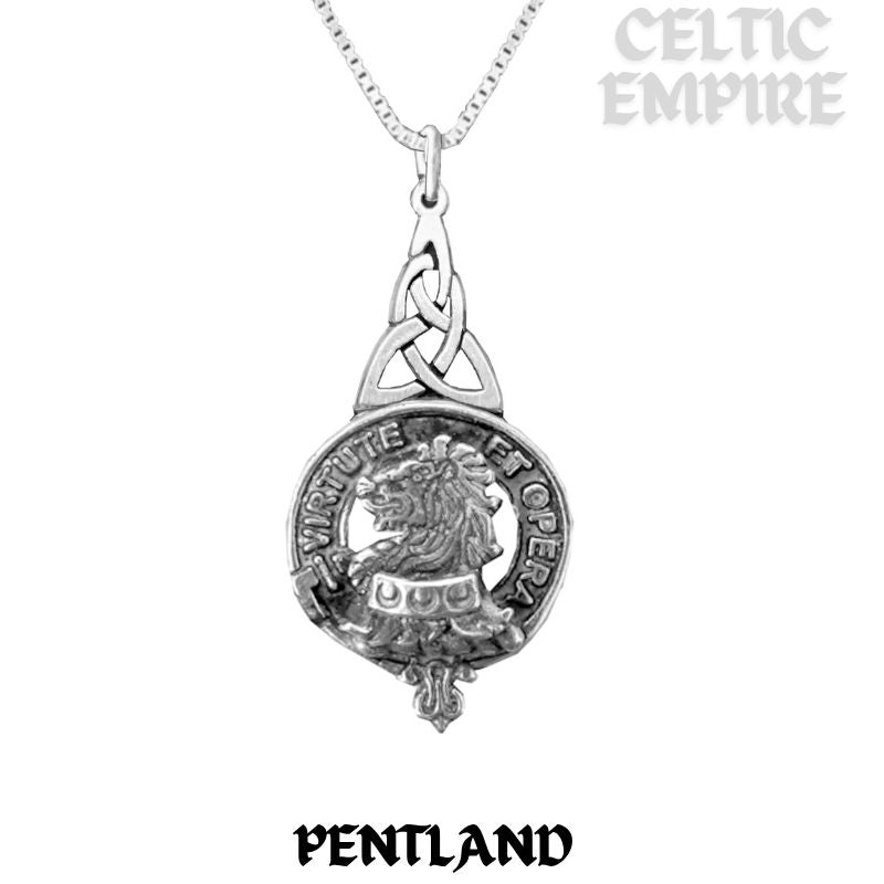 Pentland Family Clan Crest Interlace Drop Pendant