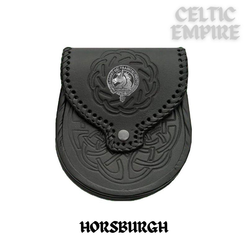 Horsburgh Scottish Family Clan Badge Sporran, Leather