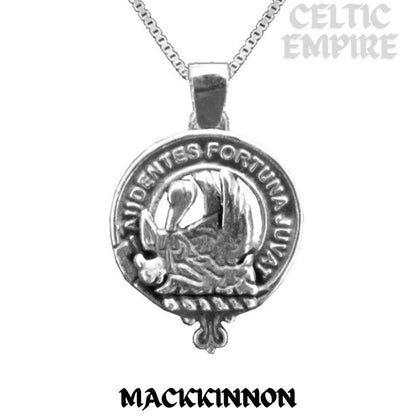 MacKinnon Large 1" Scottish Family Clan Crest Pendant - Sterling Silver