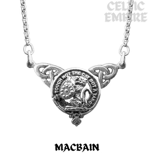 MacBain Family Clan Crest Double Drop Pendant