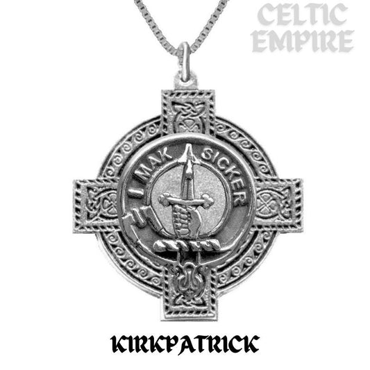 Kirkpatrick Family Clan Crest Celtic Cross Pendant Scottish