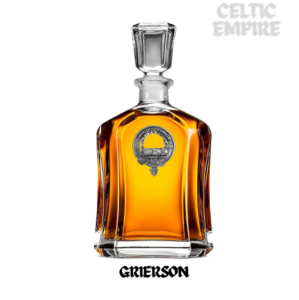 Grierson Family Clan Crest Badge Whiskey Decanter