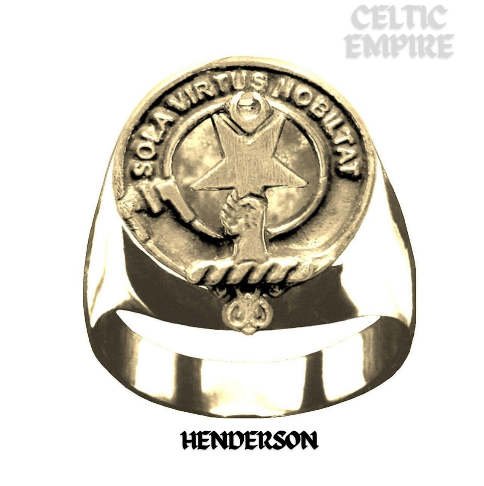 Henderson Scottish Family Clan Crest Ring Sterling Silver and Karat Gold