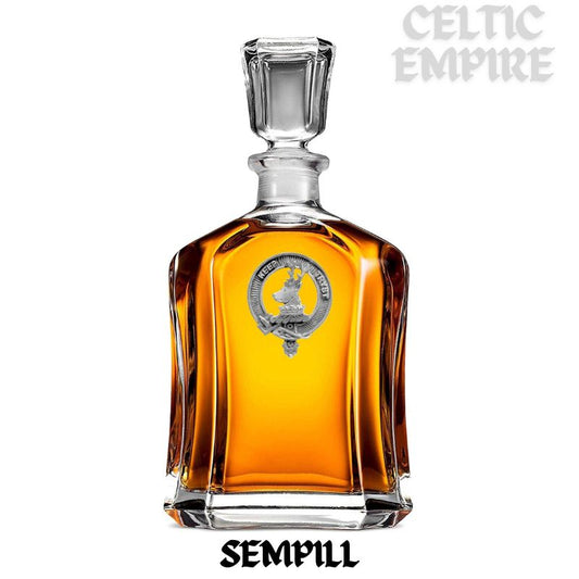 Sempill Family Clan Crest Badge Whiskey Decanter