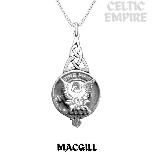 MacGill Family Clan Crest Interlace Drop Pendant