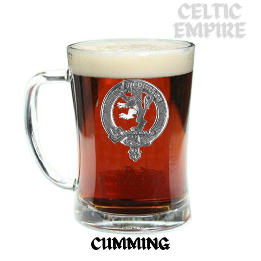 Cumming Family Clan Crest Badge Glass Beer Mug