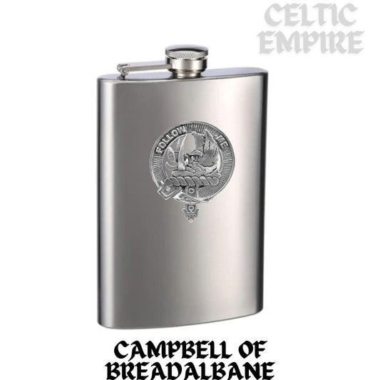 Campbell Breadalbane Family Clan Crest Scottish Badge Stainless Steel Flask 8oz