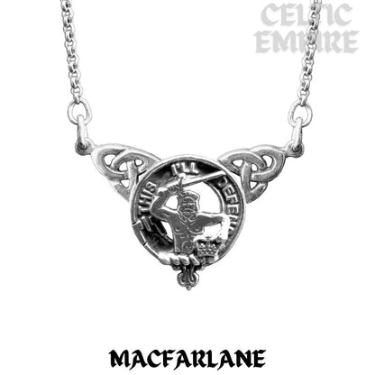 MacFarlane Family Clan Crest Double Drop Pendant