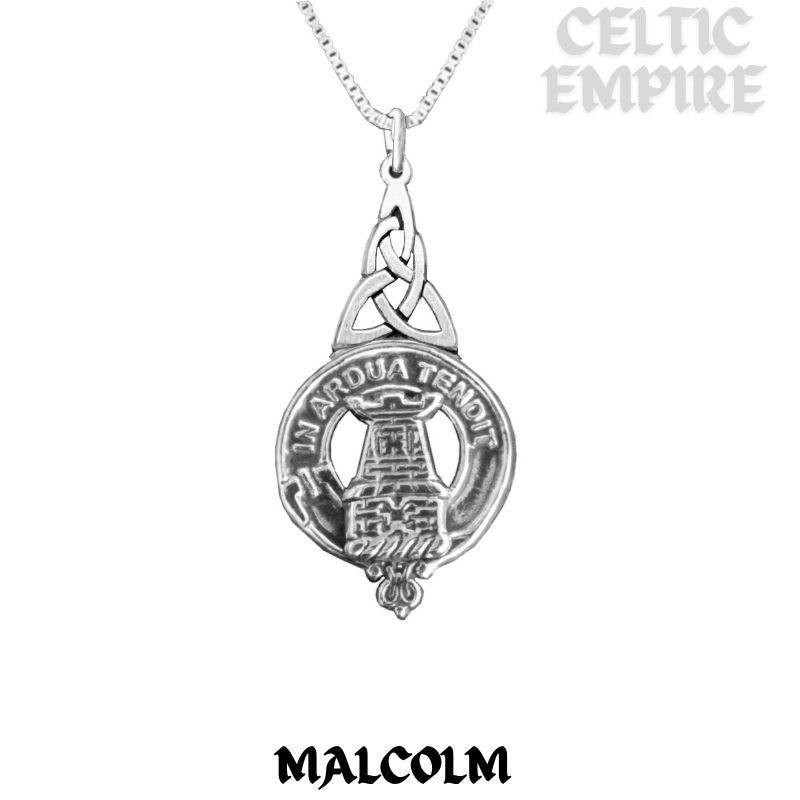 Malcolm Family Clan Crest Interlace Drop Pendant