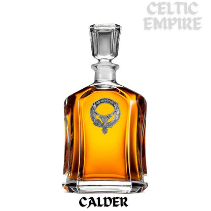 Calder Family Clan Crest Badge Whiskey Decanter