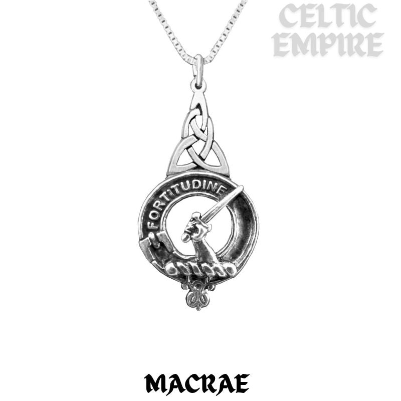 MacRae Family Clan Crest Interlace Drop Pendant