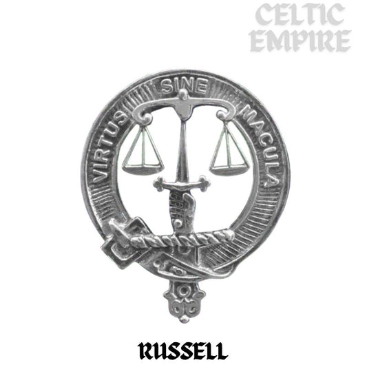 Russell Large 1" Scottish Family Clan Crest Pendant - Sterling Silver