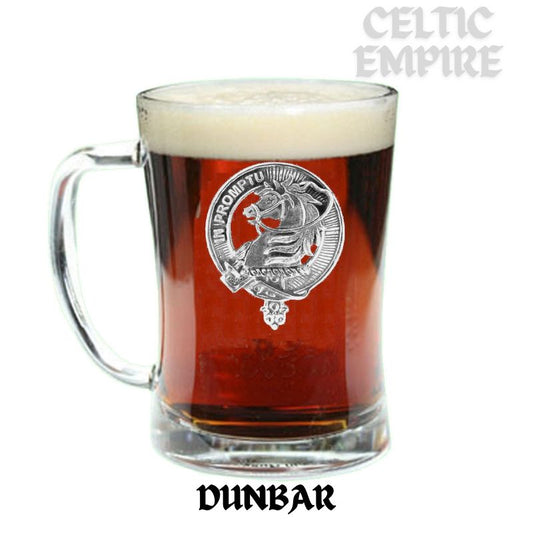 Dunbar Family Clan Crest Badge Glass Beer Mug