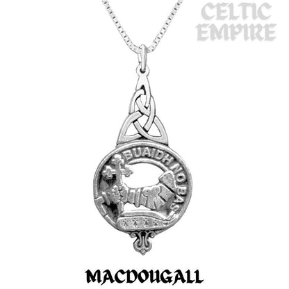 MacDougall Family Clan Crest Interlace Drop Pendant