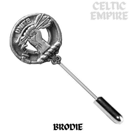 Brodie Family Clan Crest Stick or Cravat pin, Sterling Silver