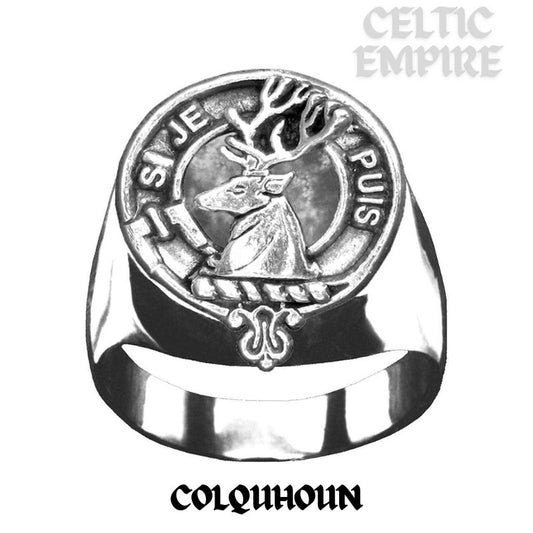 Colquhoun Scottish Family Clan Crest Ring  ~  Sterling Silver and Karat Gold