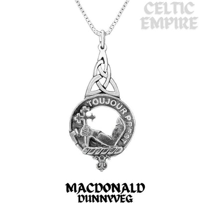 MacDonald Dunnyveg Family Clan Crest Interlace Drop Pendant