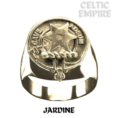 Jardine Scottish Family Clan Crest Ring Sterling Silver and Karat Gold