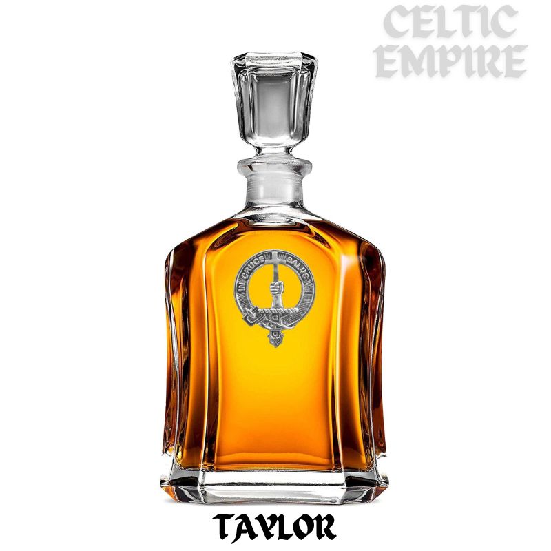Taylor Family Clan Crest Badge Whiskey Decanter