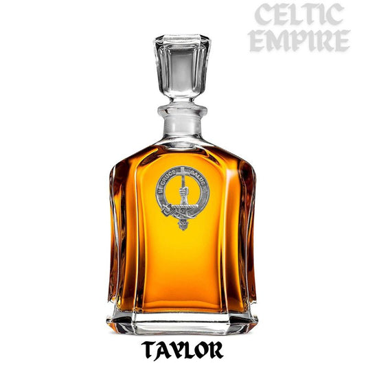 Taylor Family Clan Crest Badge Whiskey Decanter