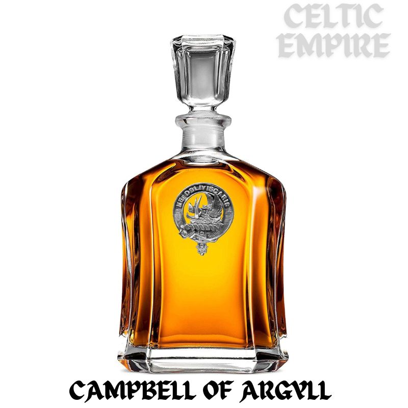 Campbell Argyll Family Clan Crest Badge Whiskey Decanter
