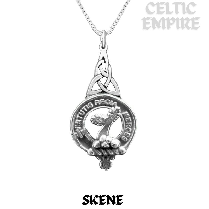 Skene Family Clan Crest Interlace Drop Pendant