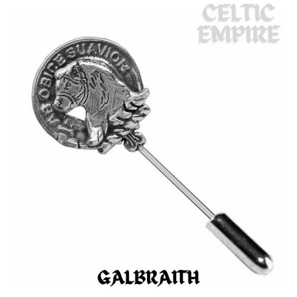 Galbraith Family Clan Crest Stick or Cravat pin, Sterling Silver