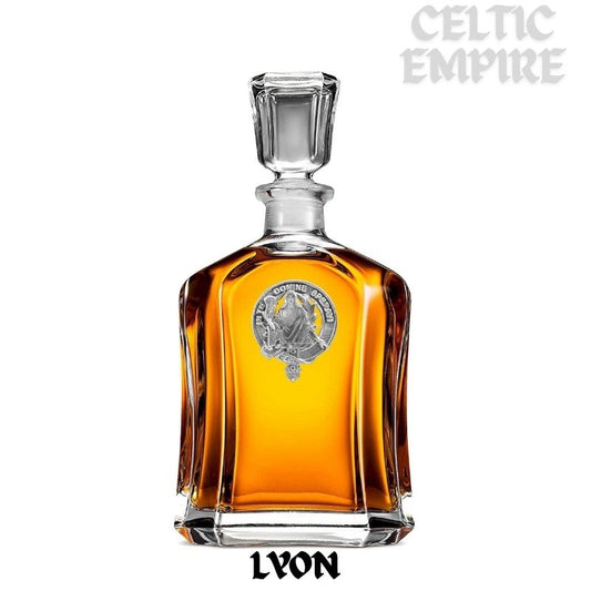 Lyon Family Clan Crest Badge Whiskey Decanter