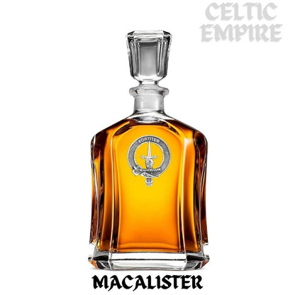 MacAlister Family Clan Crest Badge Whiskey Decanter