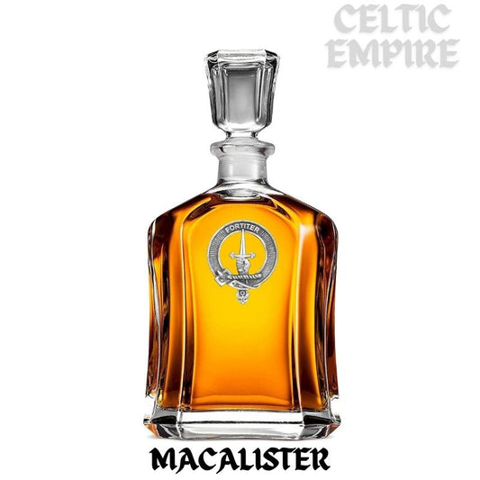 MacAlister Family Clan Crest Badge Whiskey Decanter