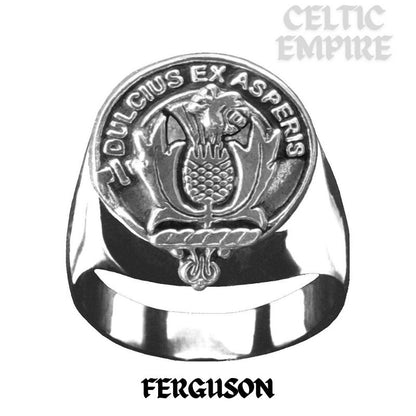 Ferguson Scottish Family Clan Crest Ring  ~  Sterling Silver and Karat Gold