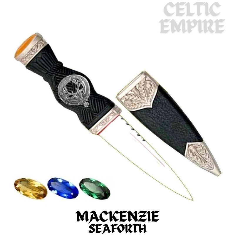 MacKenzie (Seaforth) Family Clan Crest Sgian Dubh, Scottish Knife