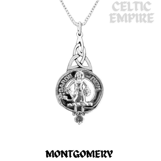 Montgomery Family Clan Crest Interlace Drop Pendant