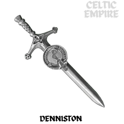 Denniston Family Clan Crest Kilt Pin, Scottish Pin