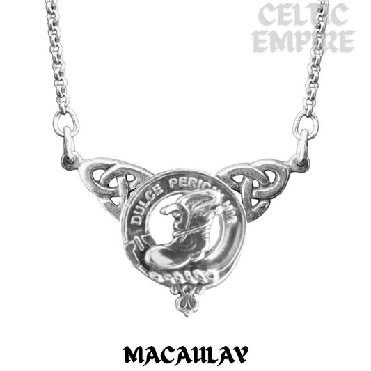 MacAulay Family Clan Crest Double Drop Pendant