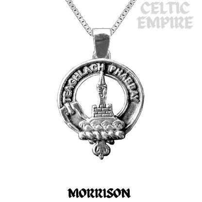 Morrison Large 1" Scottish Family Clan Crest Pendant - Sterling Silver