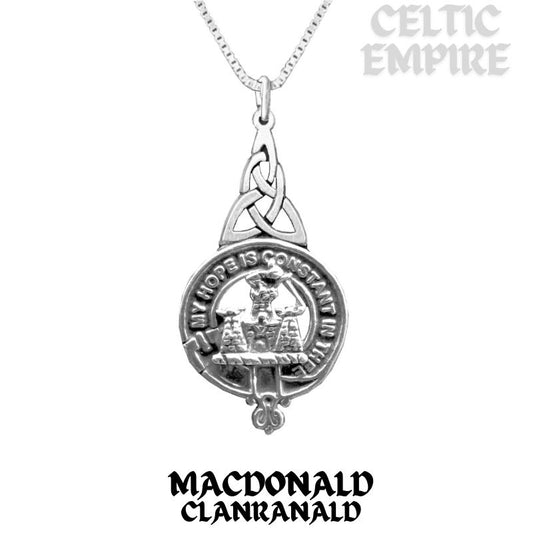MacDonald Family Clanranald Family Clan Crest Interlace Drop Pendant