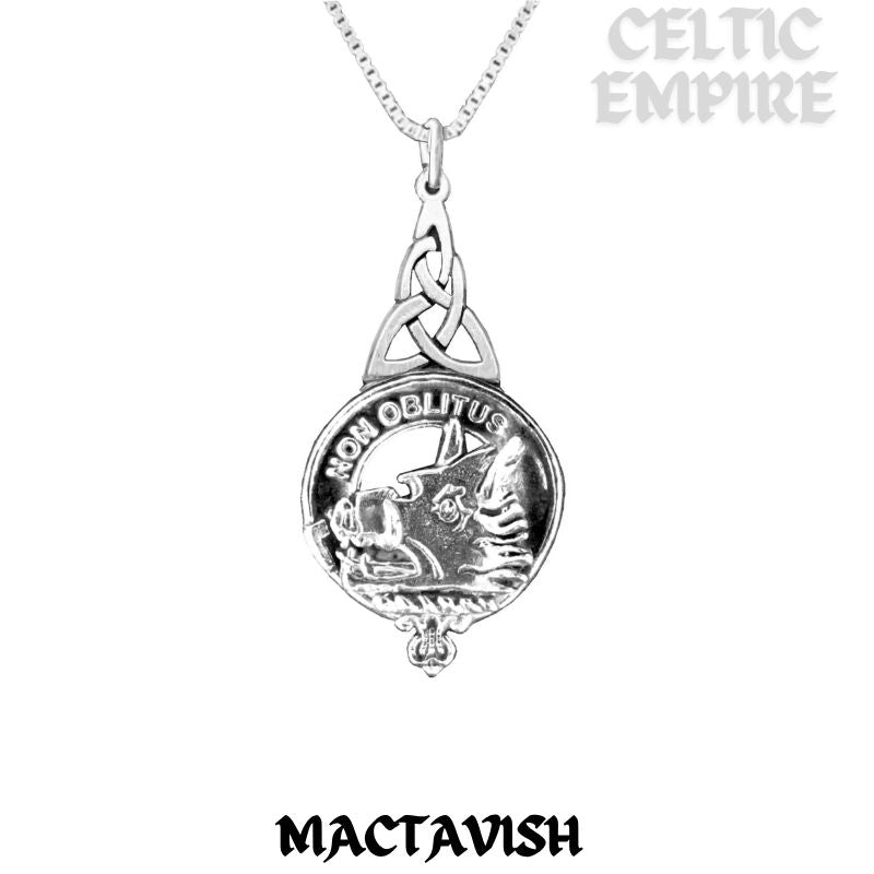MacTavish Family Clan Crest Interlace Drop Pendant